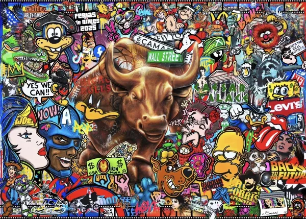 Taureau de Wall Street en pop art