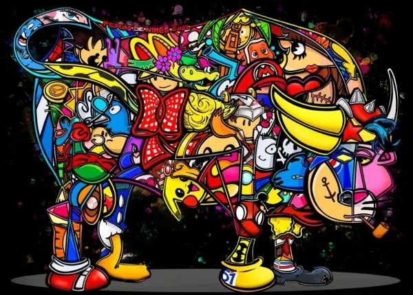 Taureau pop art par Melvyn Barros